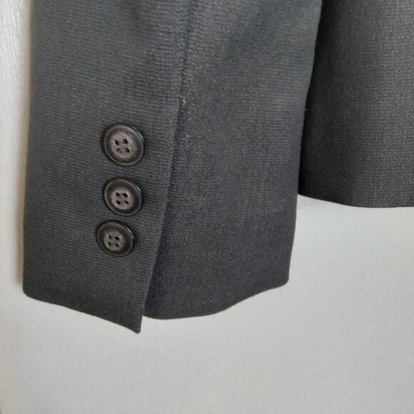 Tahari Arthur S Levine Petite Light Charcoal Grey Stylish Peplum Blazer Sz 6P - Picture 5 of 10